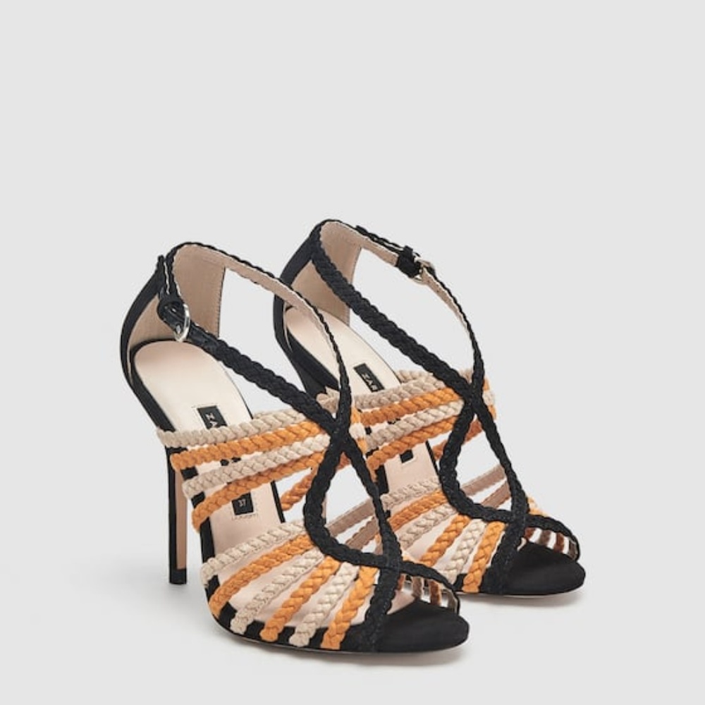 Zara heeled sandals with contrasting straps